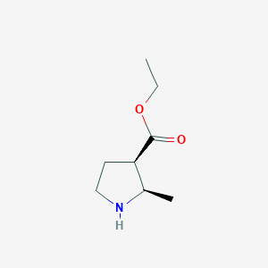 molecular formula C8H15NO2 B8192253 ethyl (2R,3R)-2-methylpyrrolidine-3-carboxylate 