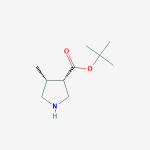 molecular formula C10H19NO2 B8192294 tert-butyl (3S,4R)-4-methylpyrrolidine-3-carboxylate 