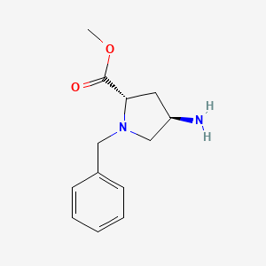 molecular formula C13H18N2O2 B8192313 Methyl (2S,4R)-4-amino-1-benzylpyrrolidine-2-carboxylate 