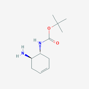 molecular formula C11H20N2O2 B8192525 tert-butyl N-[(1R,6R)-6-aminocyclohex-3-en-1-yl]carbamate 