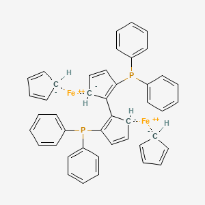 molecular formula C44H36Fe2P2 B8192565 cyclopenta-1,3-diene;[2-(2-diphenylphosphanylcyclopenta-1,3-dien-1-yl)cyclopenta-1,4-dien-1-yl]-diphenylphosphane;iron(2+) 