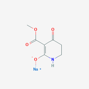 molecular formula C7H8NNaO4 B8192629 sodium;5-methoxycarbonyl-4-oxo-2,3-dihydro-1H-pyridin-6-olate 