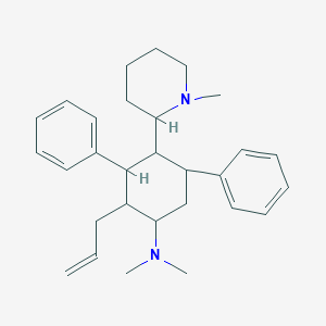 molecular formula C29H40N2 B081927 Piperidine, 2-[3-allyl-4-(dimethylamino)-2,6-diphenylcyclohexyl]-1-methyl- CAS No. 14028-79-6