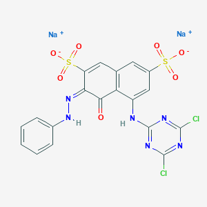 molecular formula C19H10Cl2N6Na2O7S2 B8192877 disodium;(3E)-5-[(4,6-dichloro-1,3,5-triazin-2-yl)amino]-4-oxo-3-(phenylhydrazinylidene)naphthalene-2,7-disulfonate 