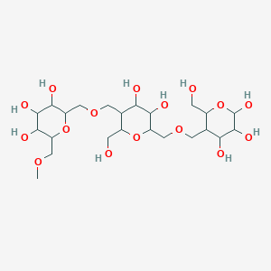 molecular formula C23H42O16 B8193010 5-[[3,4-Dihydroxy-6-(hydroxymethyl)-5-[[3,4,5-trihydroxy-6-(methoxymethyl)oxan-2-yl]methoxymethyl]oxan-2-yl]methoxymethyl]-6-(hydroxymethyl)oxane-2,3,4-triol 