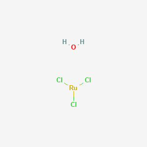 molecular formula Cl3H2ORu B081931 Ruthenium(III) chloride hydrate CAS No. 14898-67-0