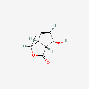 molecular formula C8H10O3 B8193200 (3R,3aR,5R,6aR,7R)-7-Hydroxyhexahydro-2H-3,5-methanocyclopenta[b]furan-2-one 