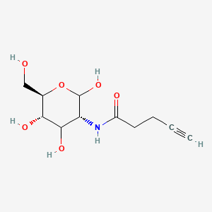 molecular formula C11H17NO6 B8193222 N-[(3R,5S,6R)-2,4,5-trihydroxy-6-(hydroxymethyl)oxan-3-yl]pent-4-ynamide 