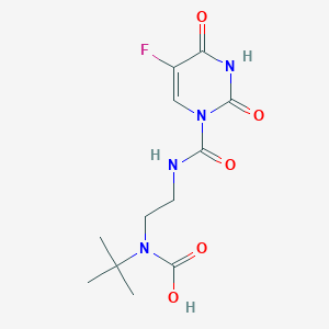 molecular formula C12H17FN4O5 B8193727 Tert-butyl-[2-[(5-fluoro-2,4-dioxopyrimidine-1-carbonyl)amino]ethyl]carbamic acid 