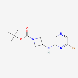 molecular formula C12H17BrN4O2 B8194454 tert-Butyl 3-[(6-bromopyrazin-2-yl)amino]azetidine-1-carboxylate 