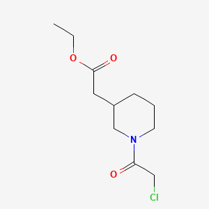 molecular formula C11H18ClNO3 B8194479 Ethyl 2-(1-(2-chloroacetyl)piperidin-3-yl)acetate 