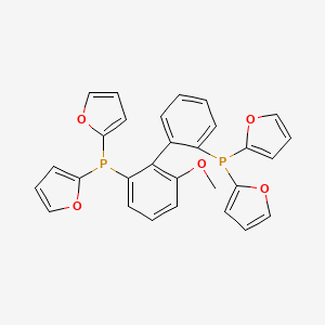 molecular formula C29H22O5P2 B8194794 Phosphine, 1,1'-[(1S)-6,6'-dimethoxy[1,1'-biphenyl]-2,2'-diyl]bis[1,1-di-2-furanyl- 