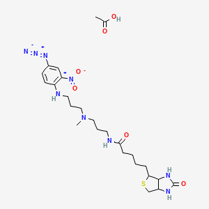 acetic acid;N-[3-[3-(4-azido-2-nitroanilino)propyl-methylamino]propyl]-5-(2-oxo-1,3,3a,4,6,6a-hexahydrothieno[3,4-d]imidazol-4-yl)pentanamide