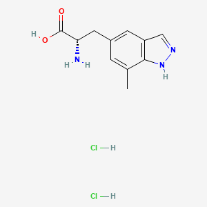 molecular formula C11H15Cl2N3O2 B8195133 (R)-2-Amino-3-(7-methyl-1H-indazol-5-yl)propanoic acid dihydrochloride 