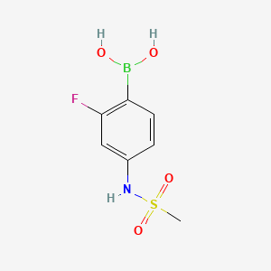 molecular formula C7H9BFNO4S B8195633 (2-Fluoro-4-(methylsulfonamido)phenyl)boronic acid 