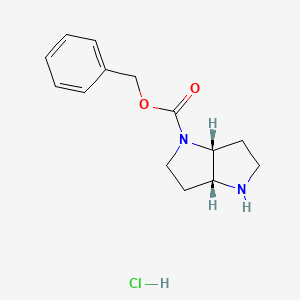 molecular formula C14H19ClN2O2 B8195674 benzyl (3aR,6aR)-hexahydro-2H-pyrrolo[3,2-b]pyrrole-1-carboxylate hydrochloride 