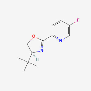 molecular formula C12H15FN2O B8196280 (S)-4-(tert-Butyl)-2-(5-fluoropyridin-2-yl)-4,5-dihydrooxazole 