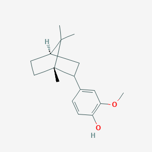 molecular formula C17H24O2 B081963 Phenol, 2-methoxy-4-((1R,2R,4S)-1,7,7-trimethylbicyclo(2.2.1)hept-2-yl)-, rel- CAS No. 13746-56-0