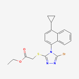 Ethyl 2-((5-bromo-4-(4-cyclopropylnaphthalen-1-yl)-4H-1,2,4-triazol-3-yl)thio)acetate