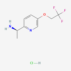 molecular formula C9H12ClF3N2O B8196376 (R)-1-(5-(2,2,2-Trifluoroethoxy)pyridin-2-yl)ethanamine hydrochloride 