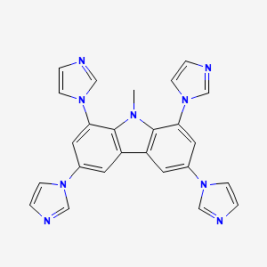 molecular formula C25H19N9 B8196399 1,3,6,8-Tetra(1H-imidazol-1-yl)-9-methyl-9H-carbazole 