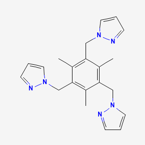 molecular formula C21H24N6 B8196411 1,1',1''-((2,4,6-Trimethylbenzene-1,3,5-triyl)tris(methylene))tris(1H-pyrazole) 