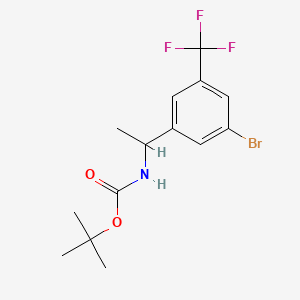 molecular formula C14H17BrF3NO2 B8196898 tert-Butyl (1-(3-bromo-5-(trifluoromethyl)phenyl)ethyl)carbamate 