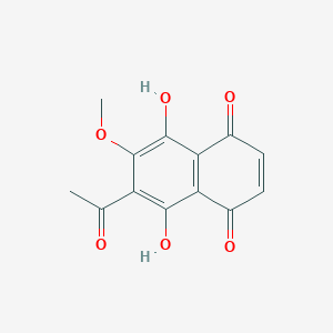 molecular formula C13H10O6 B081969 6-Acetyl-5,8-dihydroxy-7-methoxynaphthalene-1,4-dione CAS No. 14090-55-2