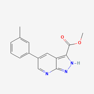 molecular formula C15H13N3O2 B8196924 Methyl 5-(m-tolyl)-1H-pyrazolo[3,4-b]pyridine-3-carboxylate 