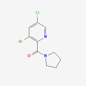 molecular formula C10H10BrClN2O B8196943 (3-Bromo-5-chloropyridin-2-yl)(pyrrolidin-1-yl)methanone 