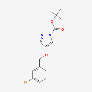 molecular formula C15H17BrN2O3 B8197024 tert-Butyl 4-((3-bromobenzyl)oxy)-1H-pyrazole-1-carboxylate 