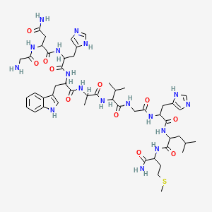 molecular formula C50H73N17O11S B8197104 2-[(2-aminoacetyl)amino]-N-[1-[[1-[[1-[[1-[[2-[[1-[[1-[(1-amino-4-methylsulfanyl-1-oxobutan-2-yl)amino]-4-methyl-1-oxopentan-2-yl]amino]-3-(1H-imidazol-5-yl)-1-oxopropan-2-yl]amino]-2-oxoethyl]amino]-3-methyl-1-oxobutan-2-yl]amino]-1-oxopropan-2-yl]amino]-3-(1H-indol-3-yl)-1-oxopropan-2-yl]amino]-3-(1H-imidazol-5-yl)-1-oxopropan-2-yl]butanediamide 