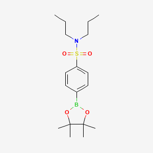 molecular formula C18H30BNO4S B8197267 N,N-Dipropyl-4-(4,4,5,5-tetramethyl-1,3,2-dioxaborolan-2-yl)benzenesulfonamide 