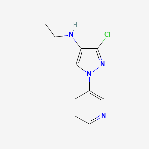 molecular formula C10H11ClN4 B8197666 3-chloro-N-ethyl-1-(pyridin-3-yl)-1H-pyrazol-4-amine 