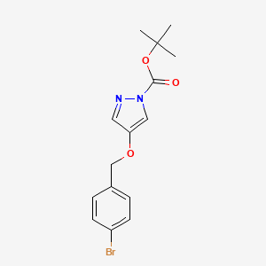 molecular formula C15H17BrN2O3 B8197949 tert-Butyl 4-((4-bromobenzyl)oxy)-1H-pyrazole-1-carboxylate 