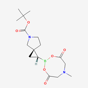 molecular formula C16H25BN2O6 B8198149 tert-butyl (1R,3R)-1-(6-methyl-4,8-dioxo-1,3,6,2-dioxazaborocan-2-yl)-5-azaspiro[2.4]heptane-5-carboxylate 
