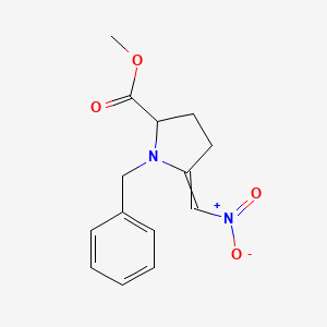 molecular formula C14H16N2O4 B8198201 Methyl 1-benzyl-5-(nitromethylene)pyrrolidine-2-carboxylate 
