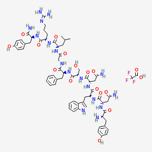 molecular formula C65H84F3N17O17 B8198309 Kisspeptin-10, rat (TFA) 