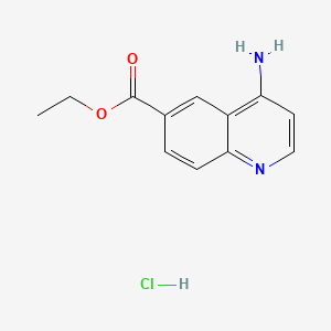 molecular formula C12H13ClN2O2 B8198677 Ethyl 4-aminoquinoline-6-carboxylate hydrochloride 
