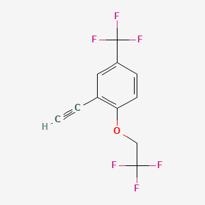 molecular formula C11H6F6O B8199428 2-Ethynyl-1-(2,2,2-trifluoroethoxy)-4-(trifluoromethyl)benzene 