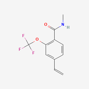 molecular formula C11H10F3NO2 B8199773 N-Methyl-2-(trifluoromethoxy)-4-vinylbenzamide 