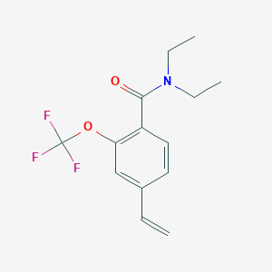 molecular formula C14H16F3NO2 B8199780 N,N-Diethyl-2-(trifluoromethoxy)-4-vinylbenzamide 