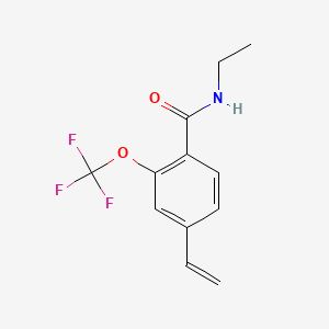 molecular formula C12H12F3NO2 B8199788 N-Ethyl-2-(trifluoromethoxy)-4-vinylbenzamide 