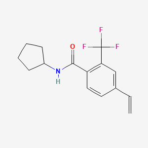 molecular formula C15H16F3NO B8199801 N-Cyclopentyl-2-(trifluoromethyl)-4-vinylbenzamide 
