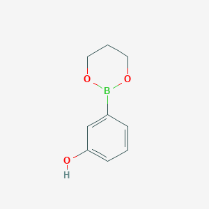 molecular formula C9H11BO3 B8200160 3-(1,3,2-Dioxaborinan-2-yl)phenol 