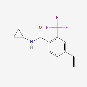 molecular formula C13H12F3NO B8201559 N-Cyclopropyl-2-(trifluoromethyl)-4-vinylbenzamide 