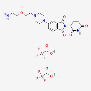 molecular formula C25H29F6N5O9 B8201640 Thalidomide-Piperazine-PEG1-NH2 diTFA 