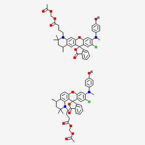 molecular formula C80H78Cl2N4O16 B8201684 HKYellow-AM (6/12-mixture) 