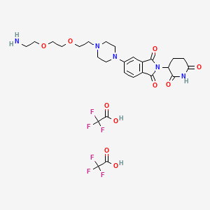 molecular formula C27H33F6N5O10 B8201829 Thalidomide-Piperazine-PEG2-NH2 diTFA 