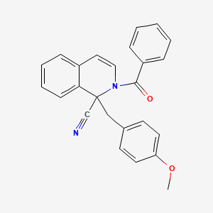 molecular formula C25H20N2O2 B8201907 2-Benzoyl-1-(4-methoxybenzyl)-1,2-dihydroisoquinoline-1-carbonitrile 